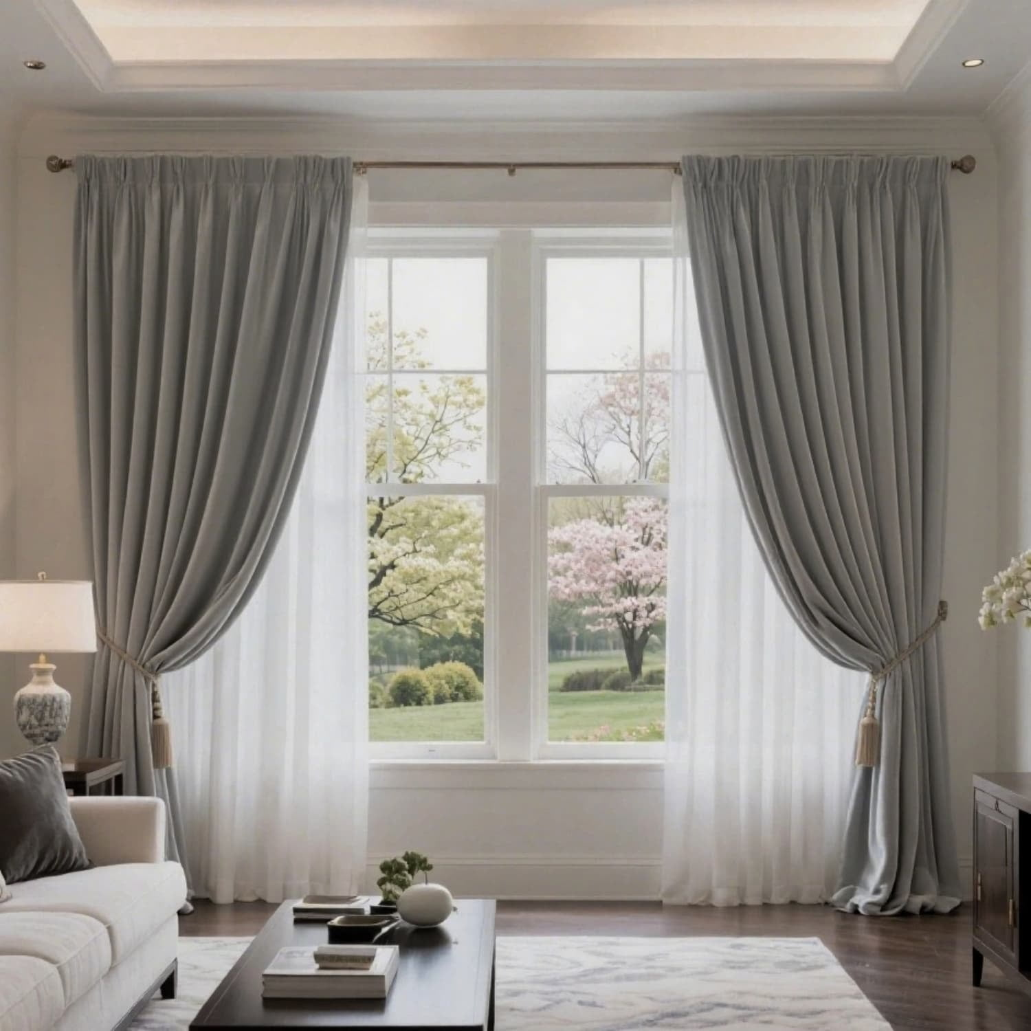 Velvet drapery adding depth and luxury to a bedroom